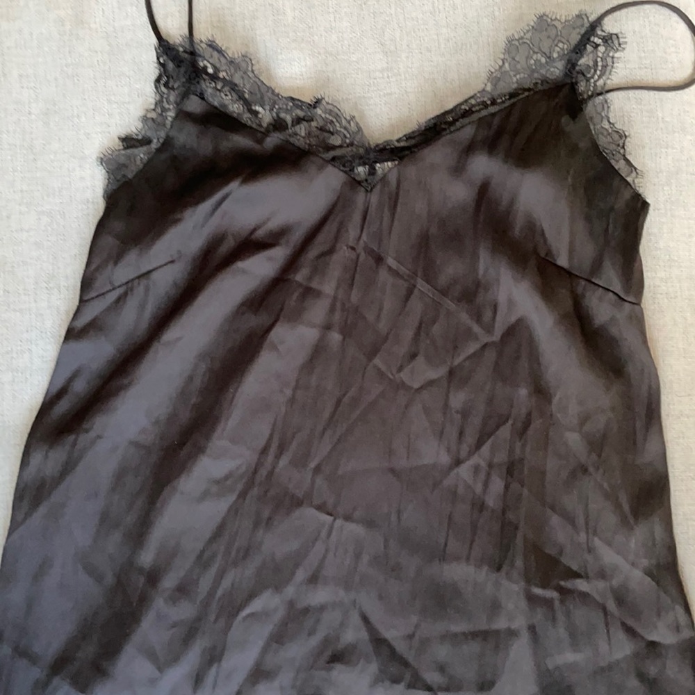 Black silk with lace camisole